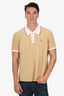 Casablanca Taupe Monogram Velour Polo Shirt Size XXL Mens