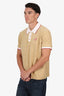 Casablanca Taupe Monogram Velour Polo Shirt Size XXL Mens