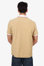 Casablanca Taupe Monogram Velour Polo Shirt Size XXL Mens