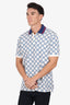 Gucci Blue/White Cotton GG Stretch Polo Size XXL Mens