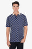 Gucci NavyWhite Cotton GG Stretch Polo Size XXL Mens