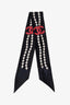 Pre-Loved Chanel™ Black Silk Pearl CC Bandeau Scarf
