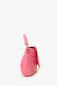 Fendi Pink Leather Nappa FF 1974 Embossed Large Baguette Bag with Strap