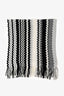 Missoni Black/Wool Chevron Knit Fringed Scarf