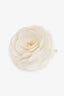 Pre-Loved Chanel™ White Fabric Camellia Brooch