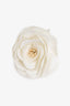 Pre-Loved Chanel™ White Fabric Camellia Brooch