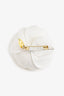 Pre-Loved Chanel™ White Fabric Camellia Brooch