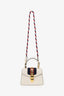 Gucci White Leather Small Web Detail Sylvie Bag with Straps