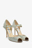 Jimmy Choo Silver Glitter 'Articolo' Heels Size 37.5