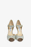 Jimmy Choo Silver Glitter 'Articolo' Heels Size 37.5