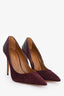 Aquazzura Burgundy Suede 'Hollywood 105' Heels Size 37.5