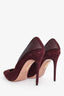 Aquazzura Burgundy Suede 'Hollywood 105' Heels Size 37.5