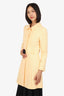 Moschino Cheap & Chic Yellow Wool Coat With Black Acetate Flower Button Size 4