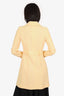 Moschino Cheap & Chic Yellow Wool Coat With Black Acetate Flower Button Size 4