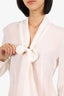 Moschino Couture White Silk Pussy Bow Blouse Size 8