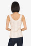 Ralph Lauren Cream Silk Cable Knit Sweater Vest Size S