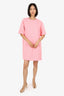 Marni Pink Ribbed T-Shirt Dress With Pockets Estimated Size M