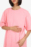 Marni Pink Ribbed T-Shirt Dress With Pockets Estimated Size M
