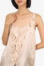 Philosophy Di Alberta Ferretti Pink Silk Sleeveless Ruffle Button-Up Top Size 8