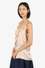 Philosophy Di Alberta Ferretti Pink Silk Sleeveless Ruffle Button-Up Top Size 8