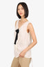 Moschino Cheap & Chic White/Black Silk Sleeveless Bow Ruffle Top Size 12