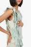 Alberta Ferretti Green Cotton Sleeveless Ruffle Dress Size 42
