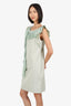 Alberta Ferretti Green Cotton Sleeveless Ruffle Dress Size 42