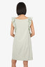 Alberta Ferretti Green Cotton Sleeveless Ruffle Dress Size 42