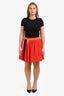 Moschino Couture Red/Gold Wool Skirt Size 6