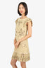 Red Valentino Brown Suede Eyelet Dress Size 46