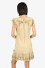 Red Valentino Brown Suede Eyelet Dress Size 46
