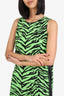 Moschino Cheap & Chic Green/Black Zebra Print Dress Size 12