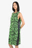 Moschino Cheap & Chic Green/Black Zebra Print Dress Size 12