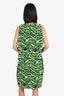 Moschino Cheap & Chic Green/Black Zebra Print Dress Size 12