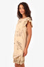 Red Valentino Brown Suede Eyelet Dress Size 48