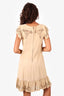 Red Valentino Brown Suede Eyelet Dress Size 48