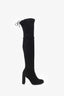 Stuart Weitzman Black Suede Highland Boots Size 6.5