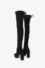 Stuart Weitzman Black Suede Highland Boots Size 6.5