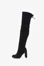 Stuart Weitzman Black Suede Highland Boots Size 6.5