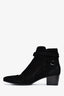 Saint Laurent Black Suede Buckle Ankle Booties Size 37.5