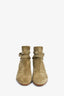 Saint Laurent Taupe Suede Heeled Ankle Booties Size 37