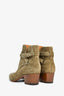 Saint Laurent Taupe Suede Heeled Ankle Booties Size 37