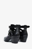 Saint Laurent Black Leather Studded Strappy Ankle Booties Size 37.5