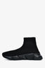 Balenciaga Black Tech Knit Sock Logo Sneakers Size 8