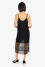 Maje Black Mesh Polka Dot Sleeveless Midi Dress Size 2