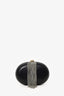 Maje Black Leather/Suede Tassel Clutch With Strap