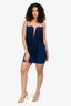 Stella McCartney Blue Fringe Mesh Panel Sleeveless Mini Dress Size 38 w/ Tags