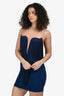 Stella McCartney Blue Fringe Mesh Panel Sleeveless Mini Dress Size 38 w/ Tags