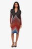 Missoni Black/Orange Chevron Knit Dress Size 40