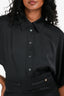 Gucci Black Silk Collared Button Down Belted Midi Dress Size 40